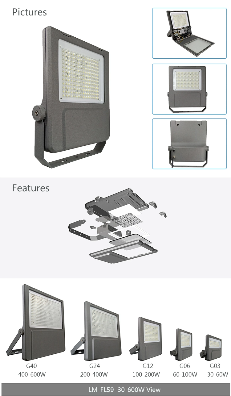 Die-Cast Aluminium Housing Body High Durability 100W LED Floodlight